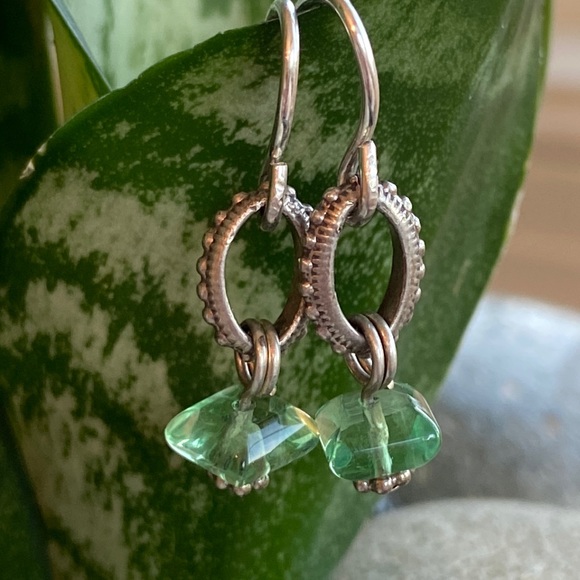 Stephen Dweck Green and Silver Earrings - Picture 2 of 4